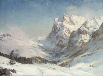 La valle di Grindelwald, inverno, 1916 da Ernest Albert Waterlow